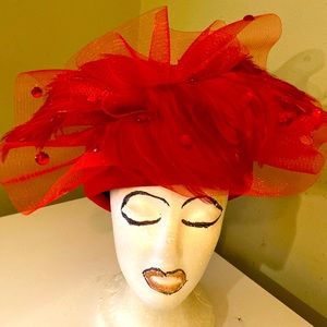Beautiful david m Red Church/Dress Hat